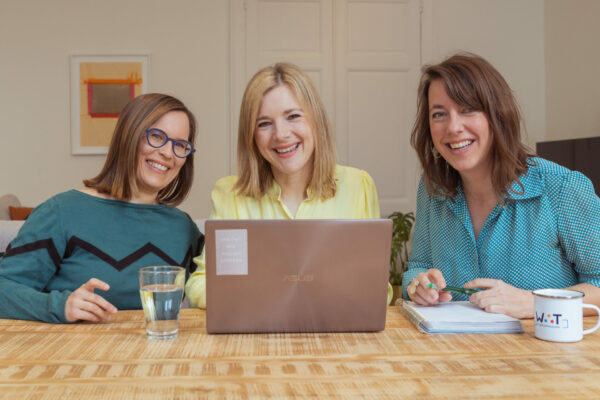 WAT team - freelancers Griet Rebry, Karlien De Vrieze en Linde Jacobs