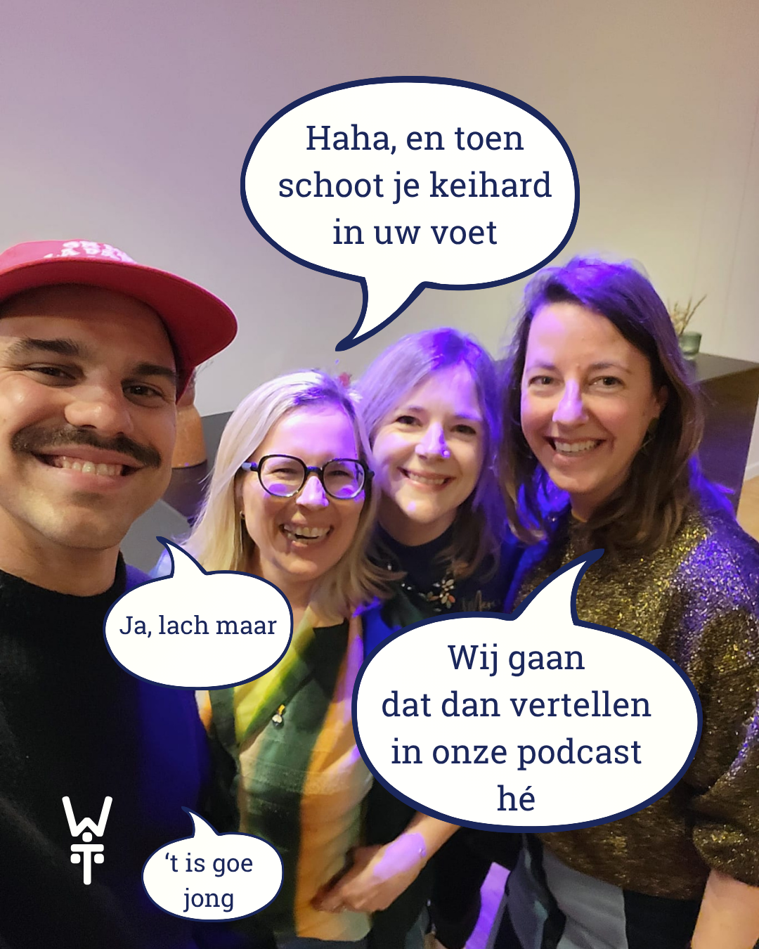 Linde, Karlien en Griet van WAT - podcast Working Apart Together met Average Rob.
